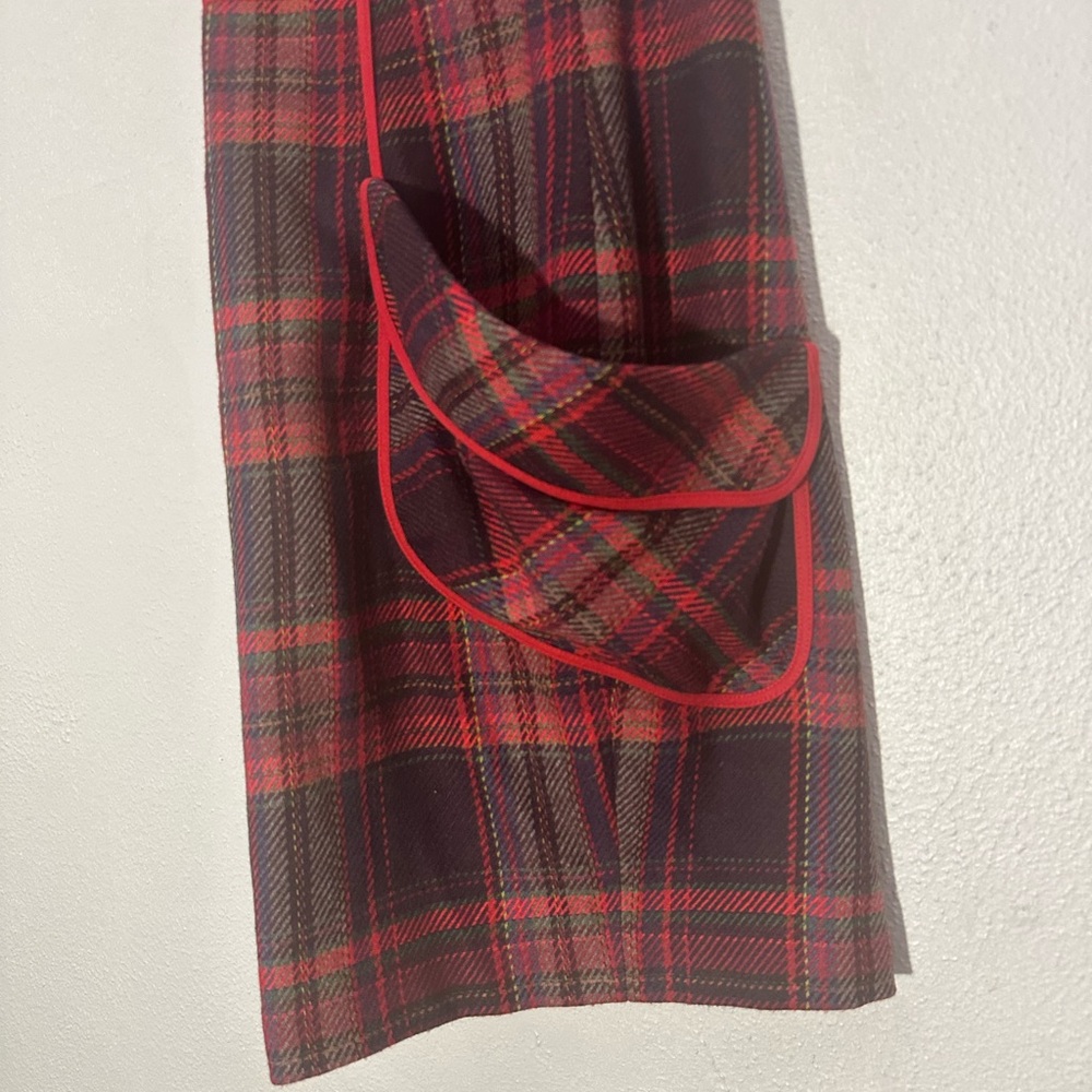 PLENTY by Tracy Reese Anthropologie Wool Midi Skirt Red Black Plaid Pockets SZ 2 - Picture 13 of 16